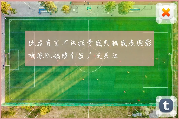狄龙直言不讳指责裁判执裁表现影响球队战绩引发广泛关注